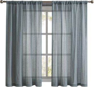 French Connection Charter Crushed Set of 2 Curtain Panels in Aqua at Nordstrom Rack, Size 50X63