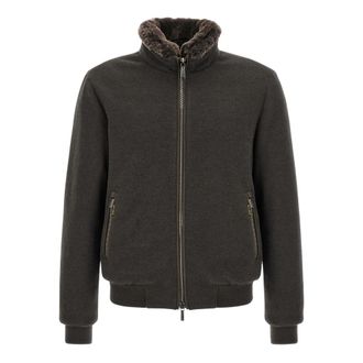 Moorer Bellati-MRW Bomberjack - Heren - Bomber jackets - Bruin - M - Wol - Jassen