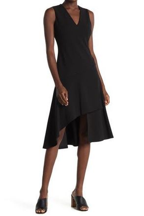 Vince Camuto Asymmetrical Hem Scuba Crepe Dress in Black at Nordstrom Rack, Size 10