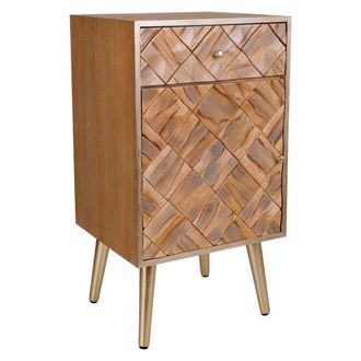 Wanderlust Deco Mesita de madera marr&oacute;n 40x35x71