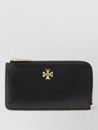 Tory Burch charlie leather card holder quilted design