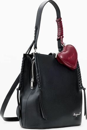 Desigual Zaino medio nero con ciondolo a cuore