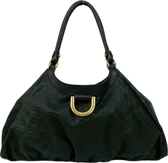 Gucci Black Leather Handbag Shoulder Bag Tote Bag (Pre-Owned)