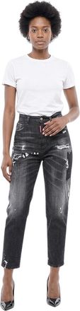 Dsquared2 Black Straight High Rise Jeans