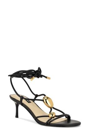 Nine West Greska Ankle Wrap Sandal in Black at Nordstrom, Size 6.5