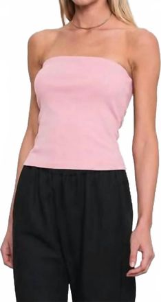 Enza Costa Cotton Rib Bandeau Top In Cherry Blossom