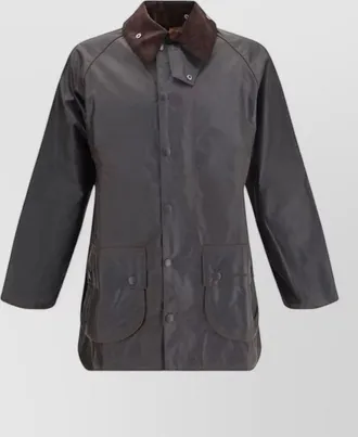 Barbour waxed cotton single breasted coat