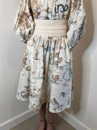 Zimmermann Poplin Midi Skirt In Treasure Island