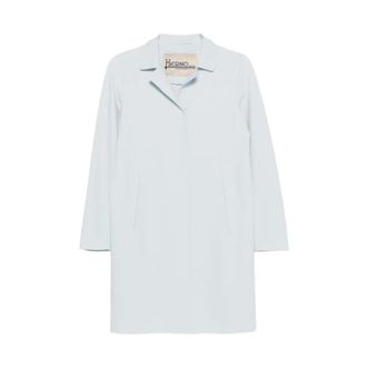 Herno Single-Breasted Coats, female, Blue, Size: S Coat in First-Act PEF