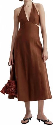A.L.C. Evelena Halter Neck Dress In Brunette