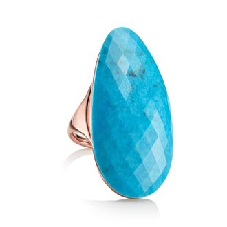 Monica Vinader Rose Gold Nura Cocktail Ring Turquoise
