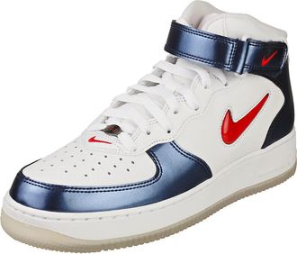 Nike Nike Mens Air Force 1 Mid Qs Fashion Trainers, White University Red Midnight, 8.5 UK