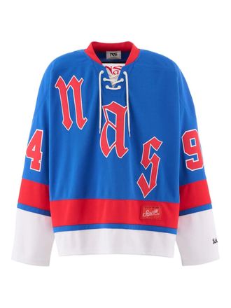 Saint Mxxxxxx x NaS logo-patch sweatshirt - unisex - Polyester - S - Blue