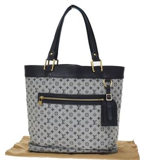 Louis Vuitton Lucille Mini Lin Blue Canvas Handbag (Pre-Owned)