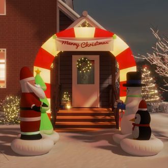 vidaXL Puerta De Arco Inflable De Navidad Con Led 260 Cm Vidaxl