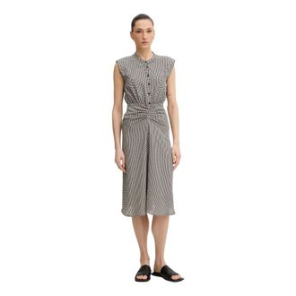 Sessun Kleedjes, Dames, Zwart, S, Leer, Bellacala Midi Jurk