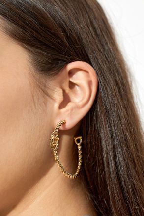 Ferragamo Hoop Earrings, Womens, Gold