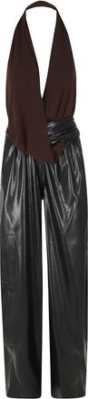 Andamane Astral Jumpsuit met Gedrapeerde Taille - Dames - Jumpsuits - Bruin - L - Leer - Jumpsuits & Playsuits
