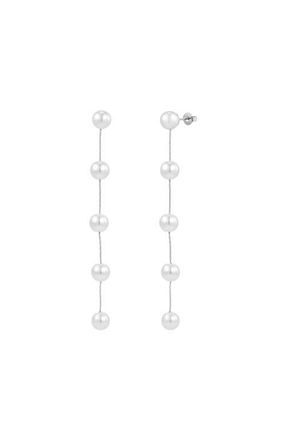 Untamed Petals Harper Pearl Drop Earrings in Silver at Nordstrom