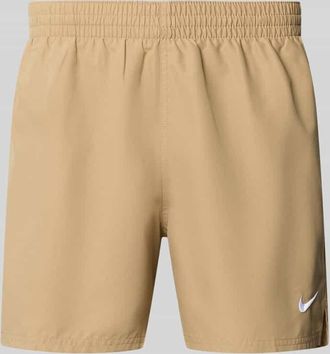 Nike Badeshorts mit Logo-Stitching und Eingrifftaschen in Beige, Gr&ouml;&szlig;e XXL