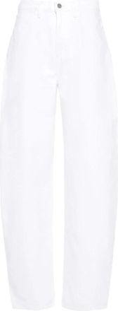 3x1 Witte Katoenen Tapered Denim Jeans - Dames - Loose Fit Jeans - Wit - W25 - Katoen - Jeans
