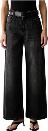 Liu Jo Wide Jeans - Dames - Loose Fit Jeans - Zwart - XL - Katoen - Jeans