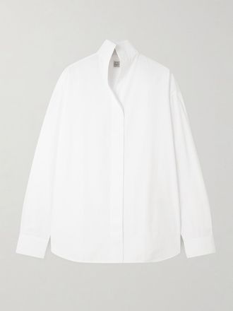 Toteme Camicia Oversize In Popeline Di Cotone Sharp - Bianco