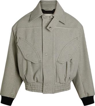 Dries Van Noten Vaas Houndstooth Woven Jacket - Grey - XL