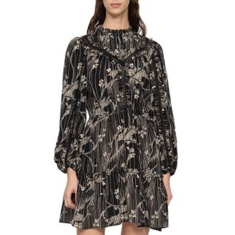 Sea New York Sunniva Print Long Sleeve Dress In Black