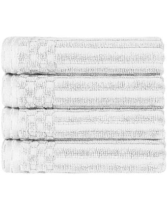 Superior Cotton Highly Absorbent Solid And Checkered Border Hand Towel Set