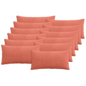 vidaXL Funda De Almohada 12 Pcs Almelo Rojo Naranja 40 X 80 Cm Pana Vidaxl