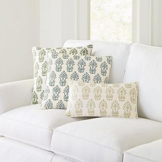 Ballard Designs Annie Block Print Pillow - Cornflower - 20 x 20 - Ballard Designs