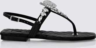 Philipp Plein Sandali infradito in pelle con tacco basso e cinturino