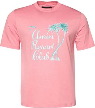 Amiri Twisted Palms cotton T-shirt - men - Cotton - S - Pink