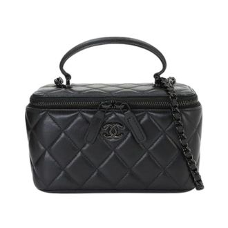 Chanel Pre-owned Vintage Mini Vanity Bag - Dames - Pre-owned - Zwart - Maat: ONE Size Leer