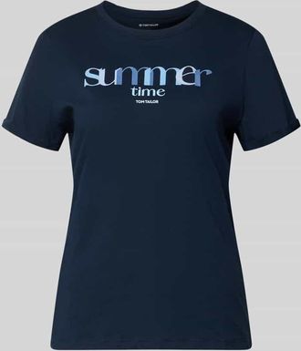 Tom Tailor Regular Fit T-Shirt aus reiner Baumwolle in Marine, Gr&ouml;&szlig;e XXXL