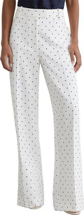 Reiss Beatrix Polka Dot Wide Leg Suit Trouser