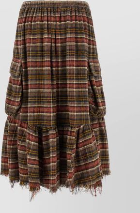R13 tartan cargo full skirt