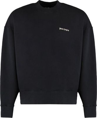 Palm Angels Katoenen sweatshirt met ronde hals - Heren - Sweatshirts - Blauw - XL - Katoen - Hoodies & sweatvesten