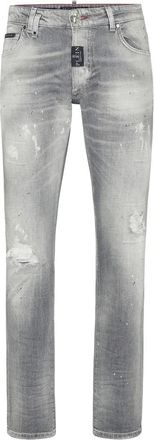 Philipp Plein Denim Super Straight Cut Broeken - Heren - Regular Fit Jeans - Grijs - W30 - Denim - Jeans