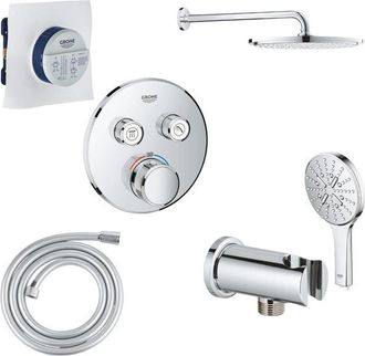 GROHE Grohtherm SmartControl regendoucheset - &Oslash;31 cm hoofddouche - 38 cm rechte wandarm - inclusief inbouwdeel - chroom