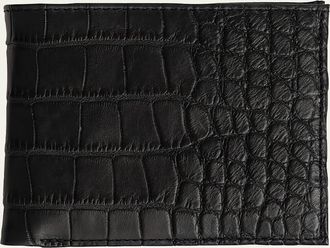 Abas Mens Matte Alligator Leather Bifold Wallet w/ ID Window