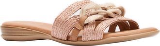 Andr&eacute; Assous Neela Slide Sandal in Cognac Raffia at Nordstrom, Size 10