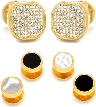 Cufflinks Inc. Pav&eacute; Cuff Link & Reversible Stud Set in Silver at Nordstrom