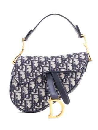Dior Saddle Handbag Oblique Canvas Mini shoulder bag - Blu