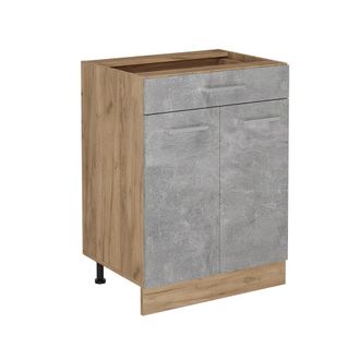 Vicco Mueble Bajo De Cocina R-line, Hormig&oacute;n, 60 Cm Con Caj&oacute;n, Sin Encimera