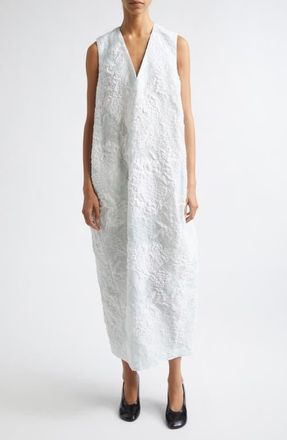 Ashlyn Lena Floral Silk Blend Jacquard Dress in Celadon at Nordstrom, Size Medium