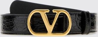 Valentino Garavani Cintura in pelle di coccodrillo VLogo