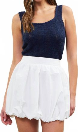 Skies Are Blue Clothing Bubble Hem Mini Skirt In White