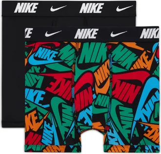 Nike Big Kids Dri-FIT Printed Boxer Briefs (2-Pack) in Multicolor | 9N1259-B9F